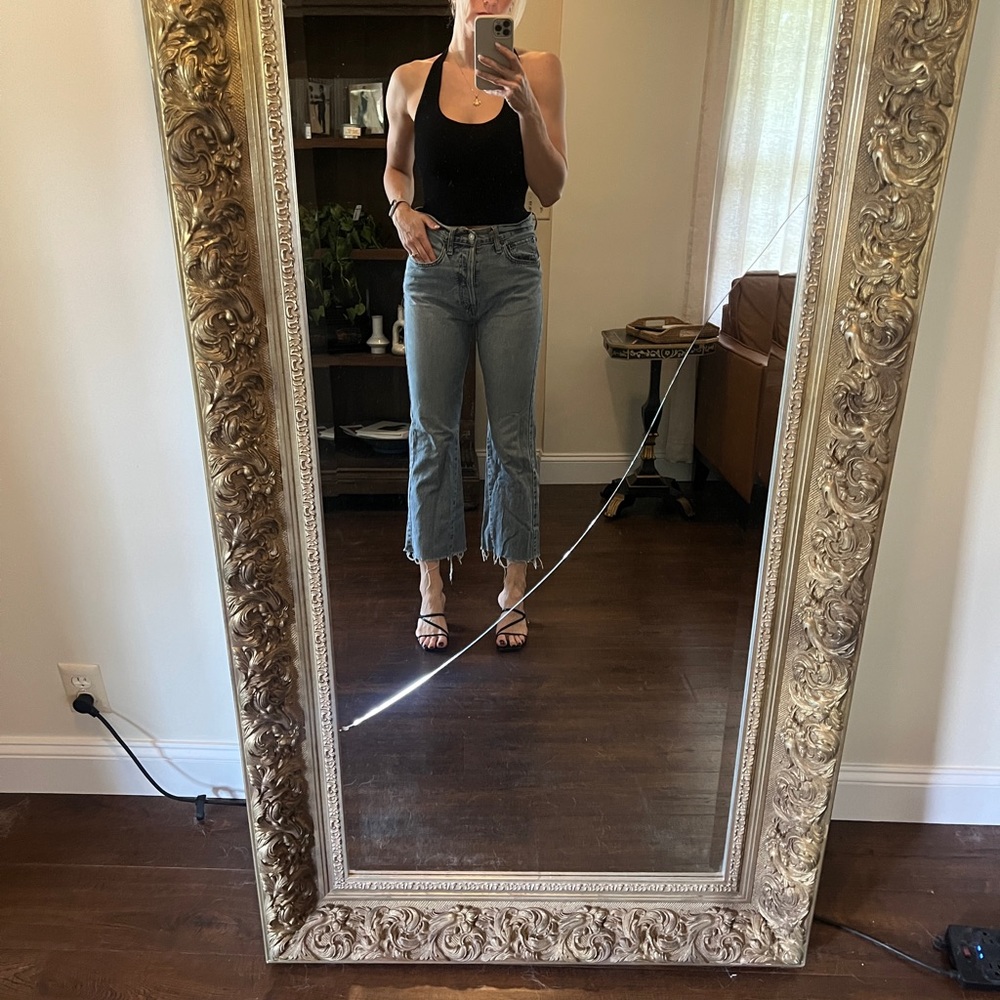 Shop Re/Done Mid Rise Wide Leg Denim